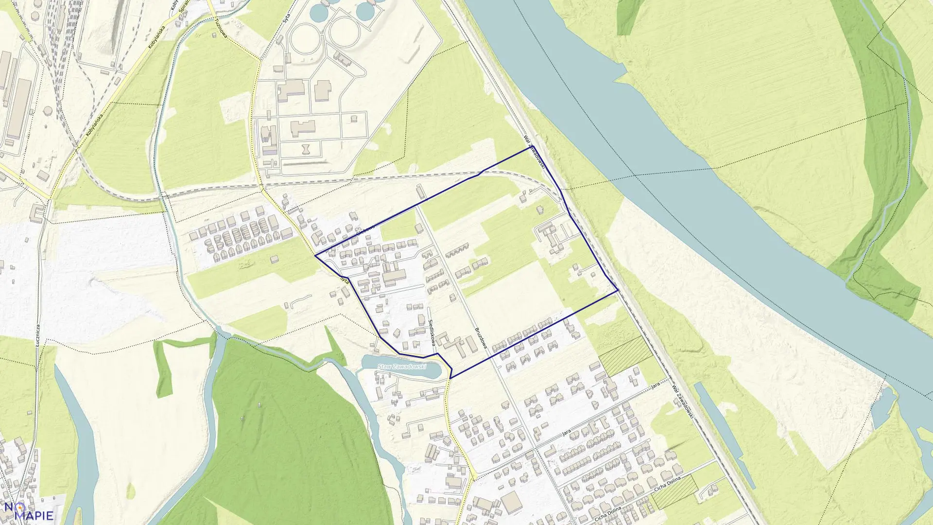 Mapa obrębu 1-06-12 w mieście Warszawa