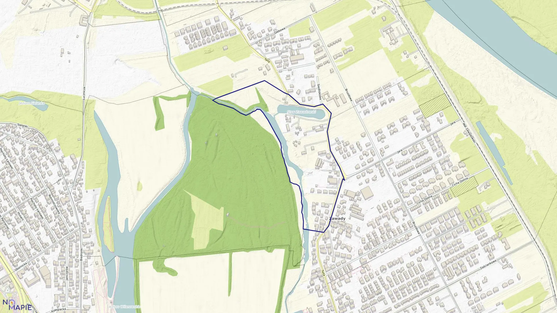 Mapa obrębu 1-06-13 w mieście Warszawa