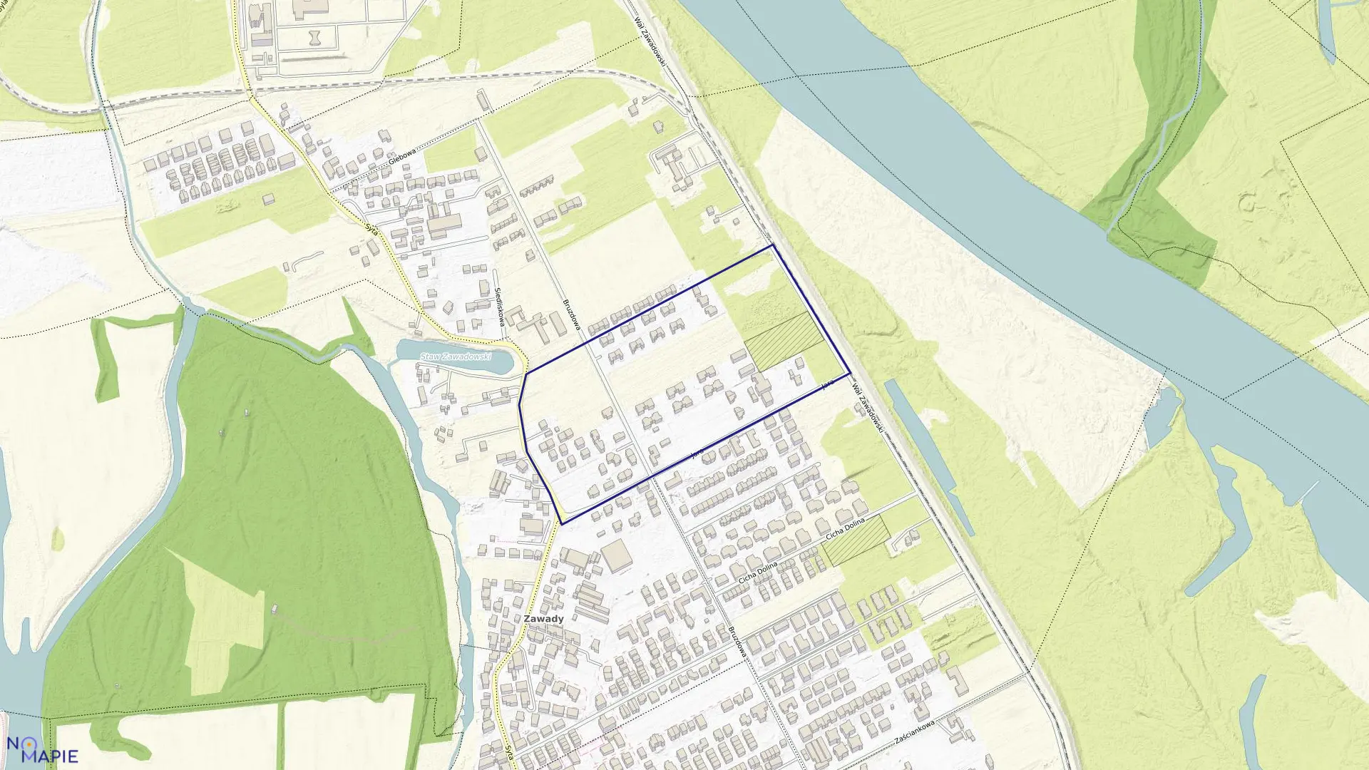 Mapa obrębu 1-06-14 w mieście Warszawa