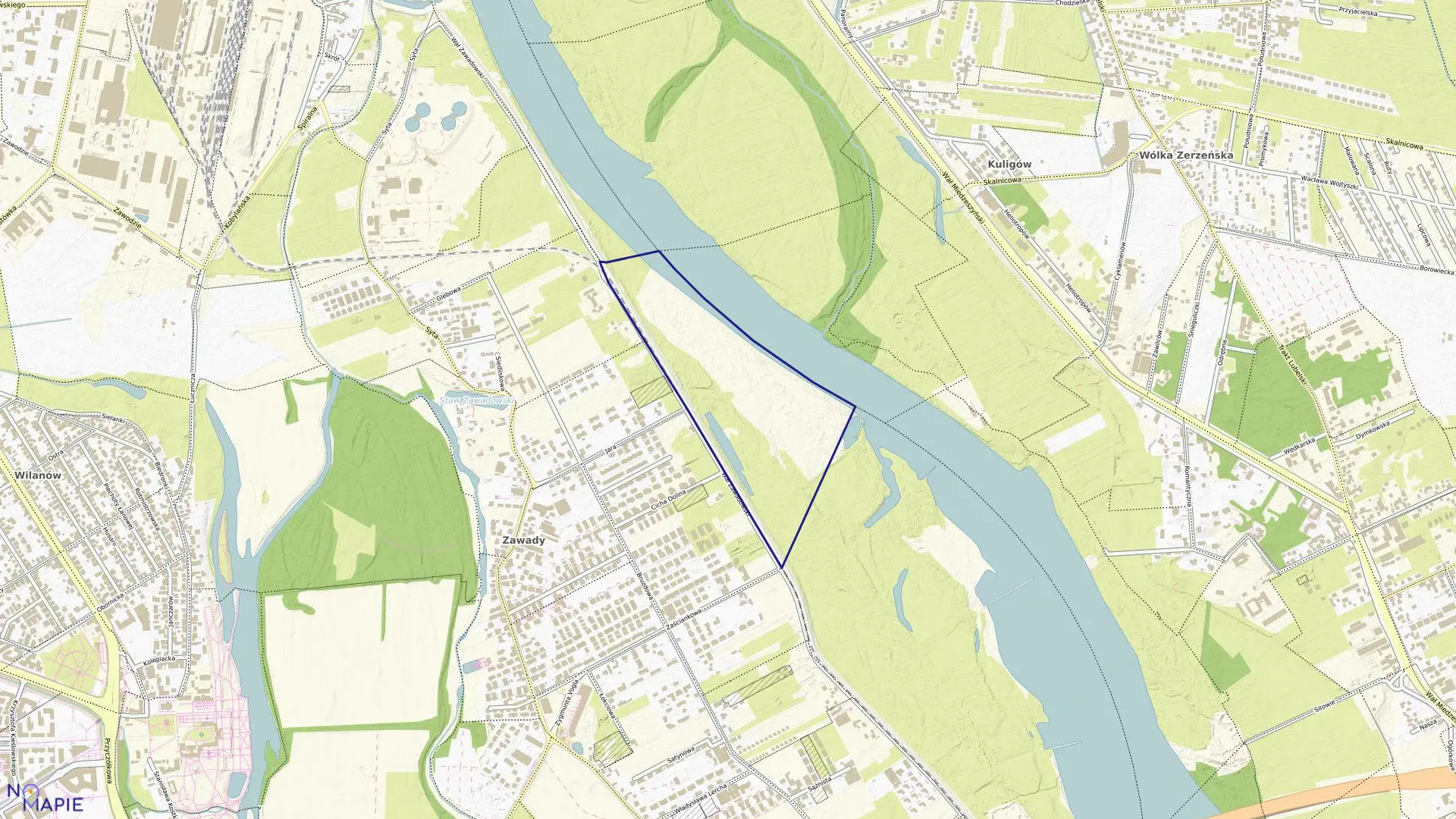 Mapa obrębu 1-06-15 w mieście Warszawa