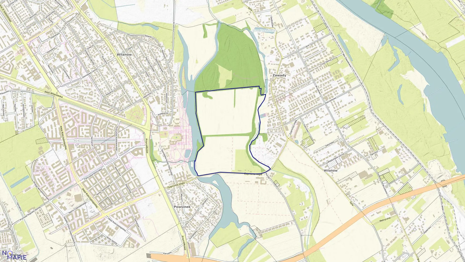 Mapa obrębu 1-06-16 w mieście Warszawa