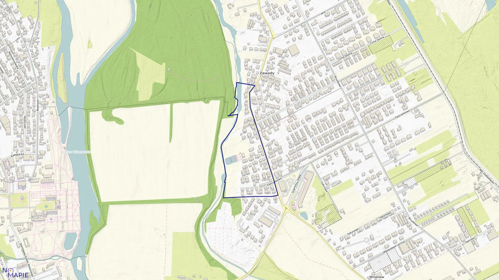 Mapa obrębu 1-06-17 w mieście Warszawa