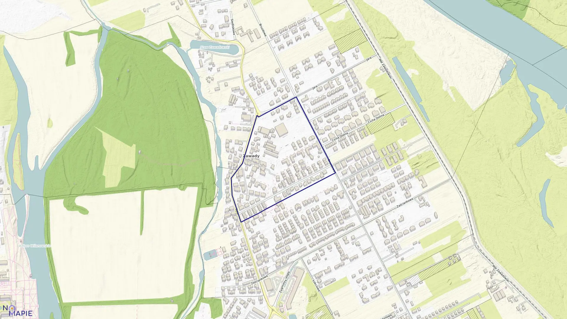 Mapa obrębu 1-06-18 w mieście Warszawa