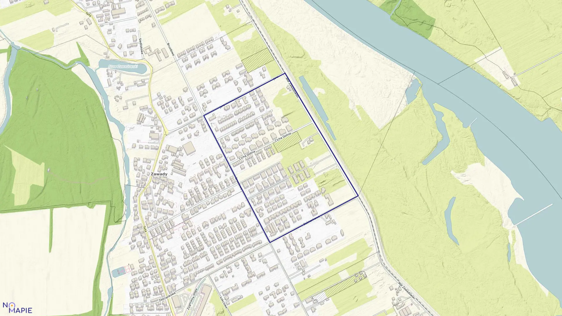 Mapa obrębu 1-06-20 w mieście Warszawa