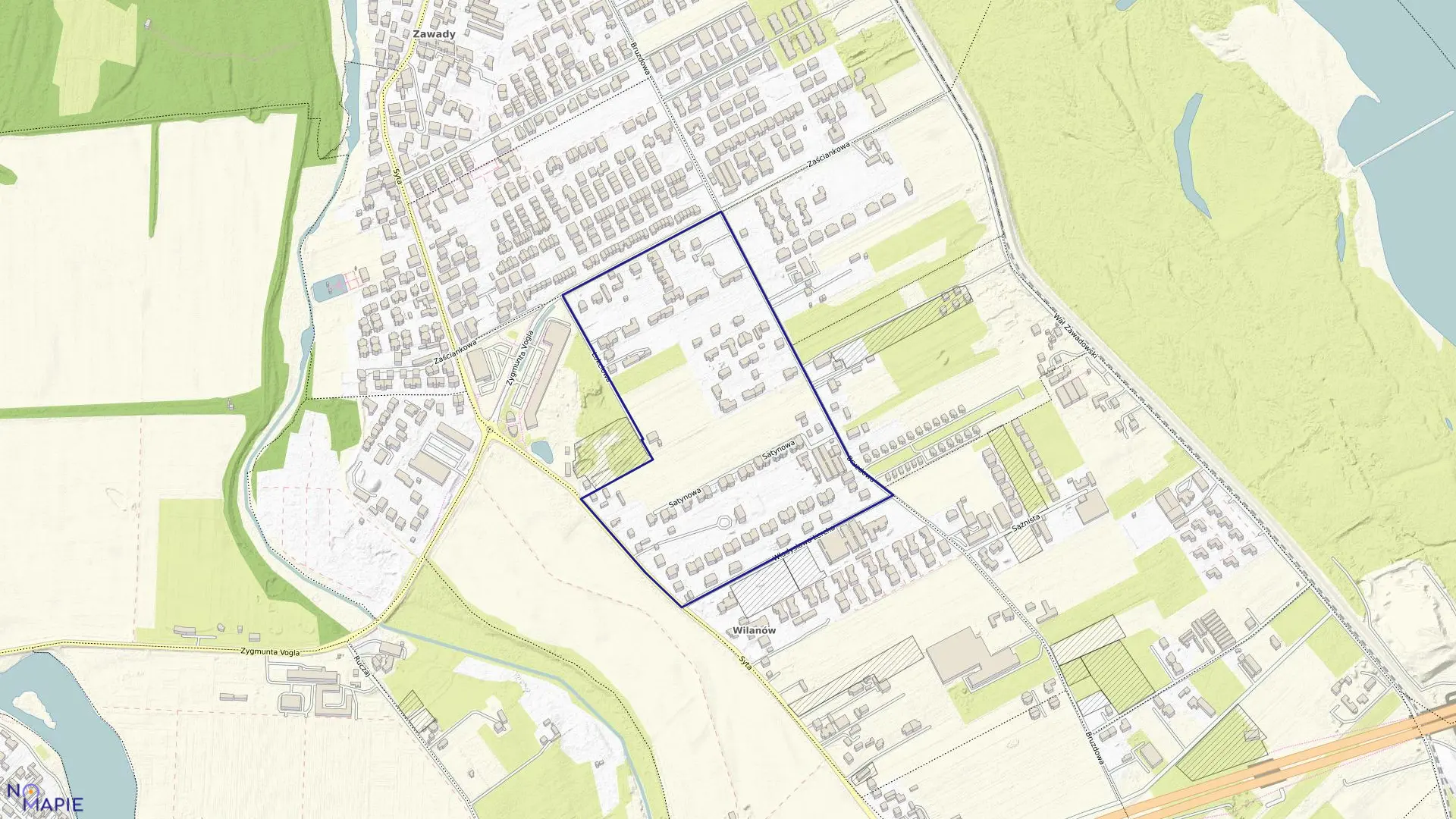 Mapa obrębu 1-06-23 w mieście Warszawa