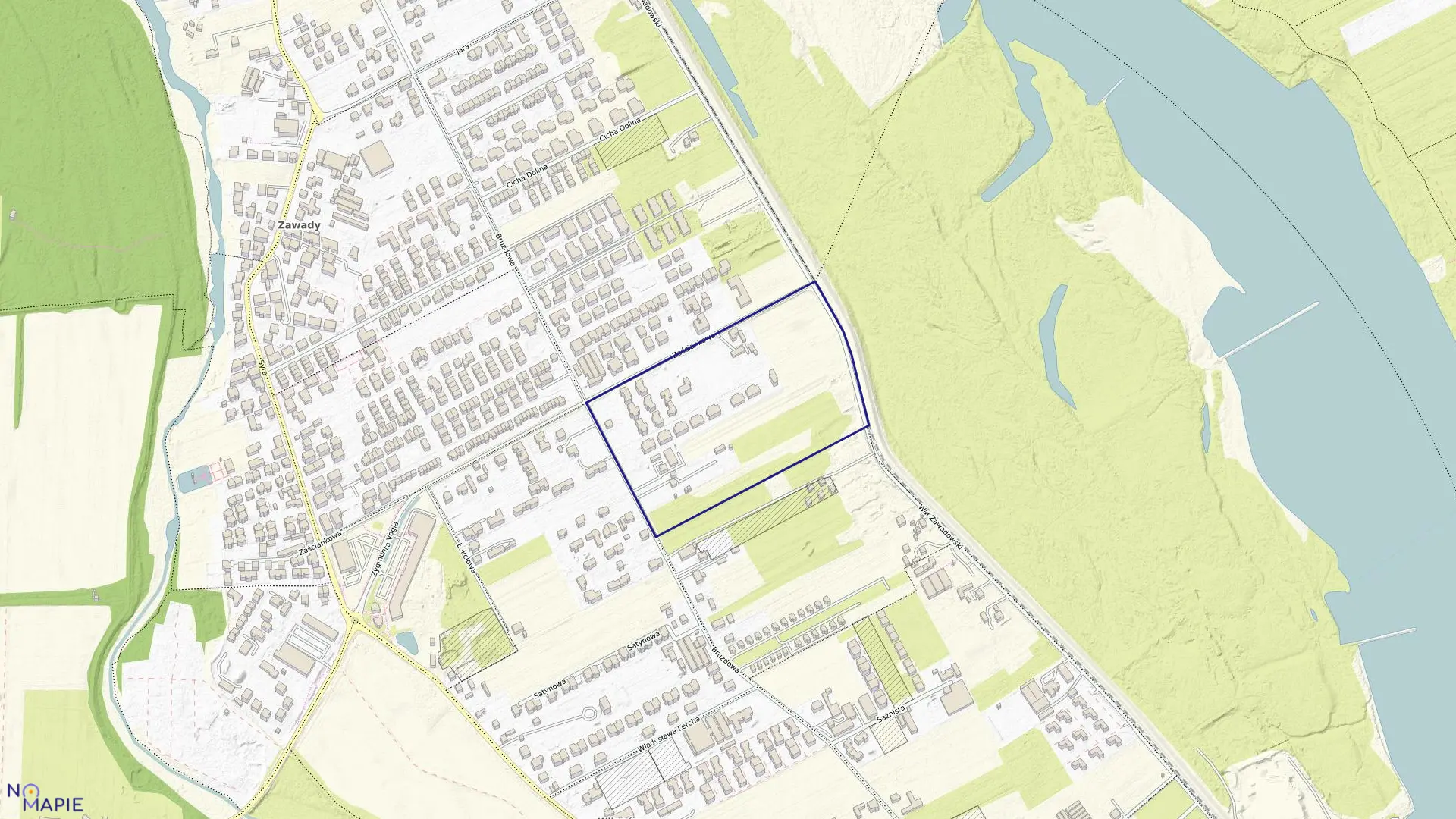 Mapa obrębu 1-06-24 w mieście Warszawa