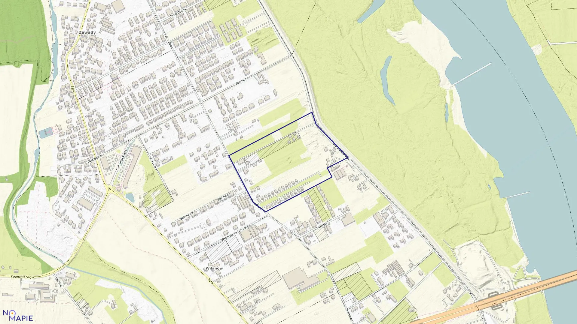 Mapa obrębu 1-06-25 w mieście Warszawa