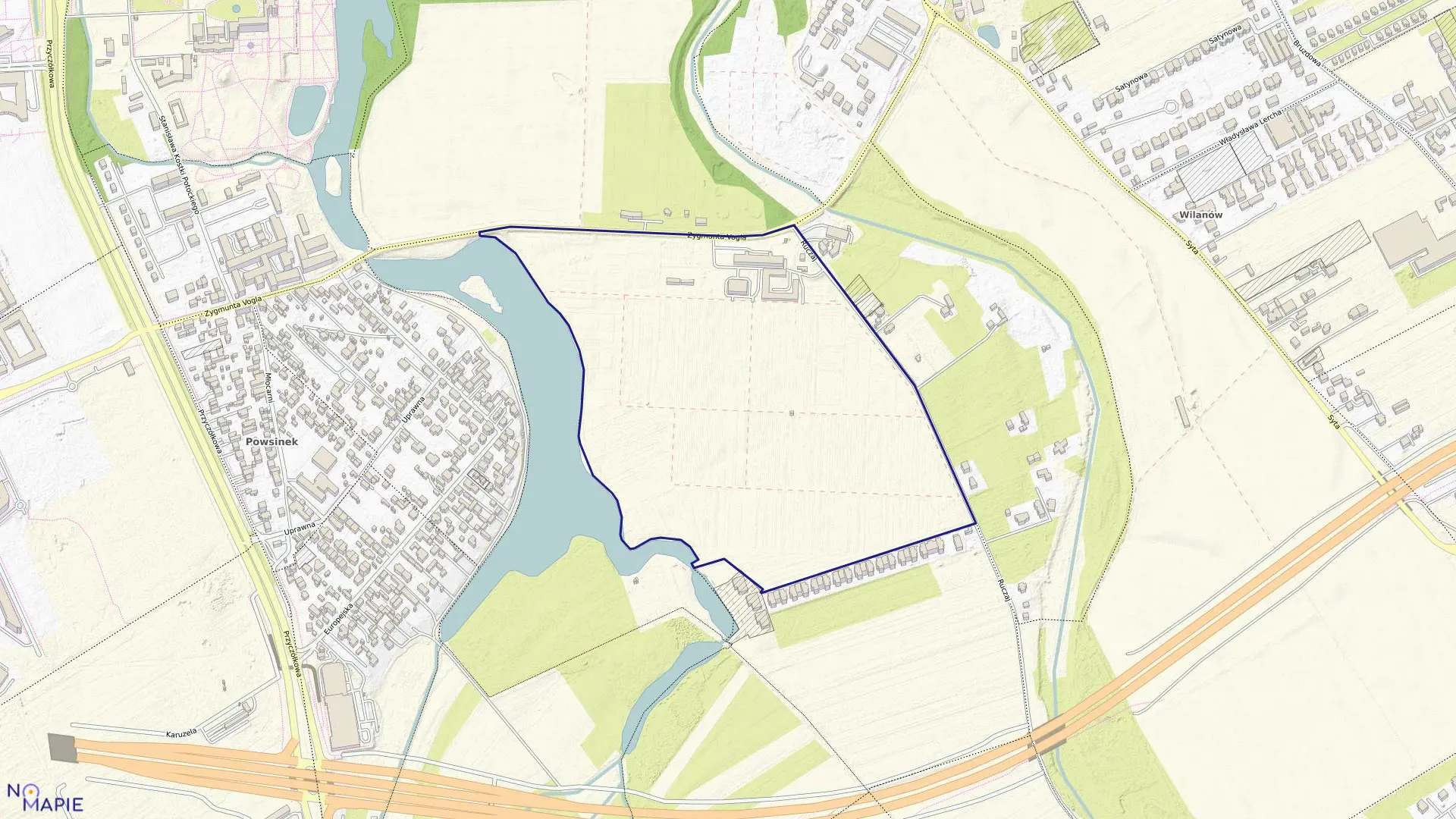 Mapa obrębu 1-06-28 w mieście Warszawa