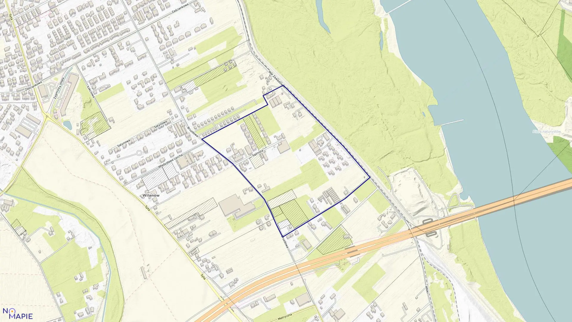 Mapa obrębu 1-06-33 w mieście Warszawa