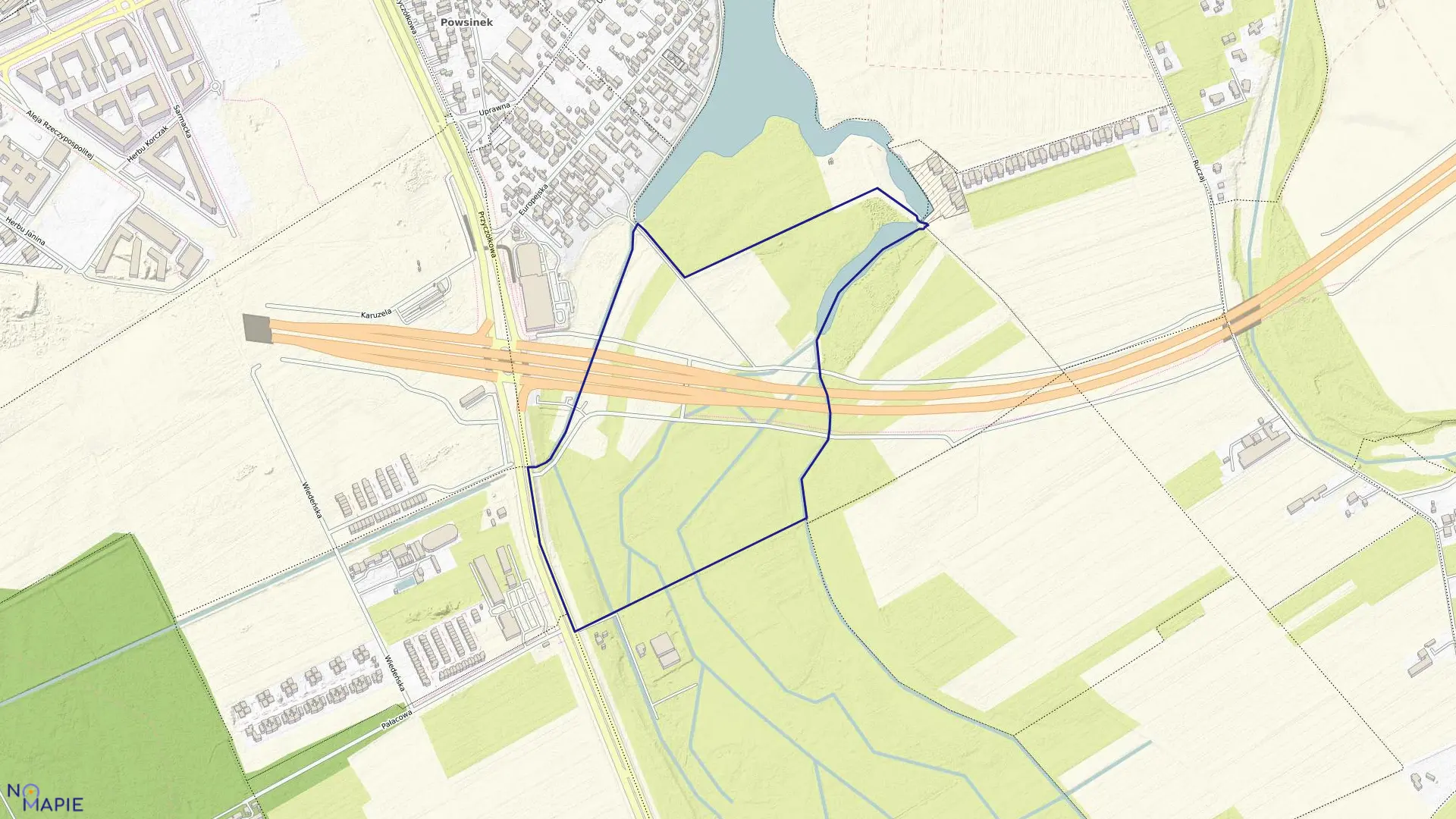 Mapa obrębu 1-06-36 w mieście Warszawa