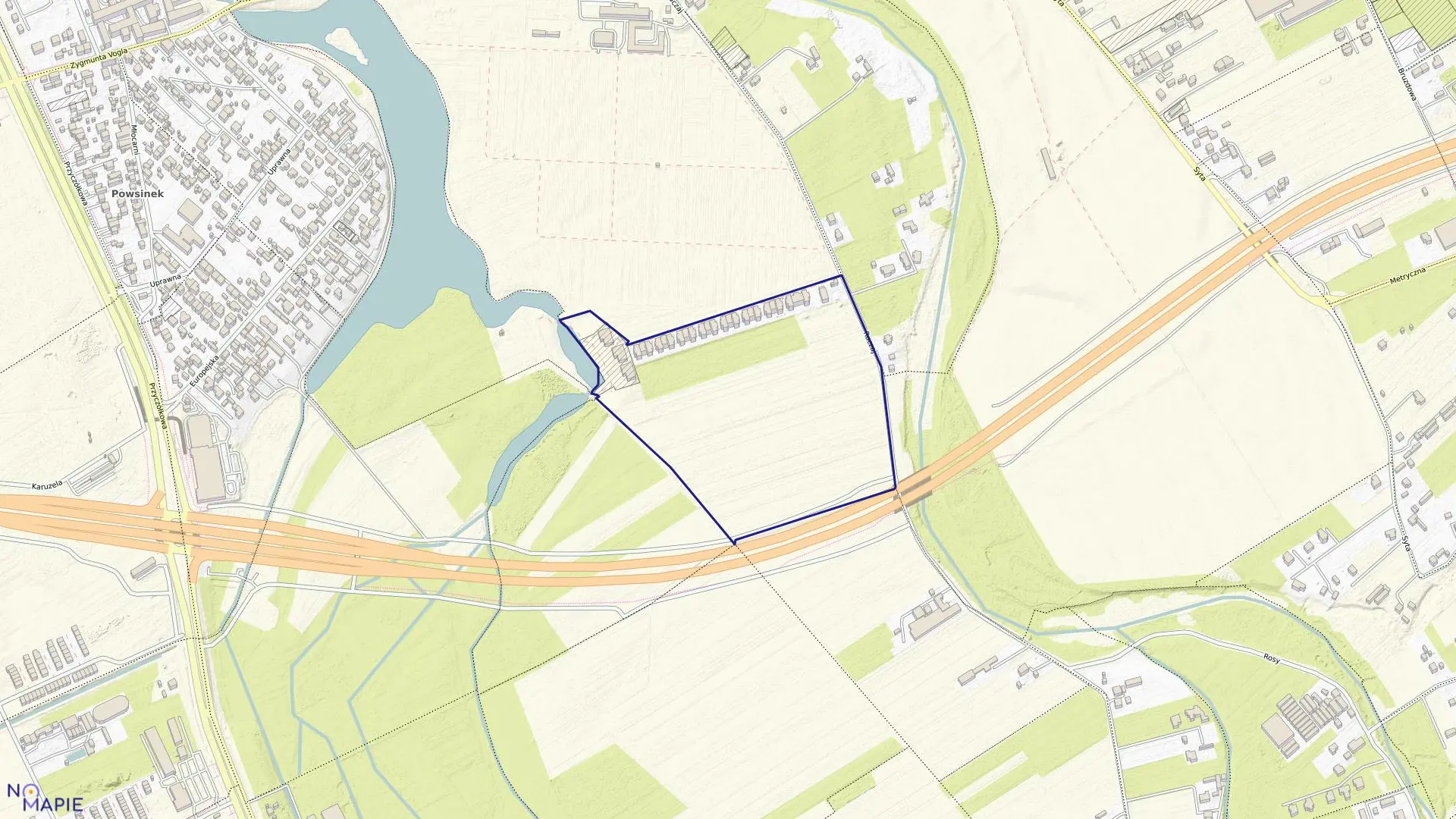 Mapa obrębu 1-06-38 w mieście Warszawa