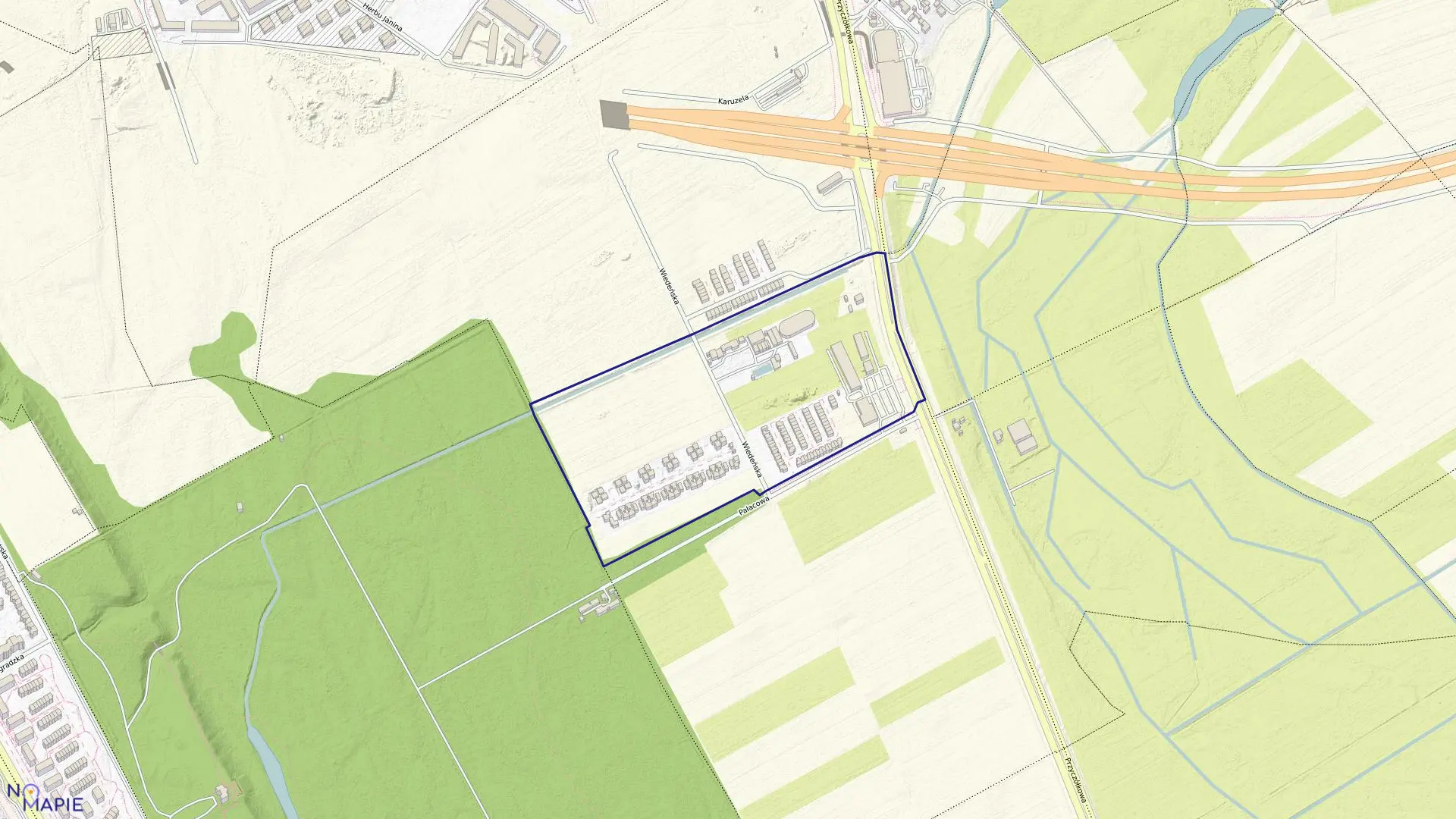 Mapa obrębu 1-06-39 w mieście Warszawa