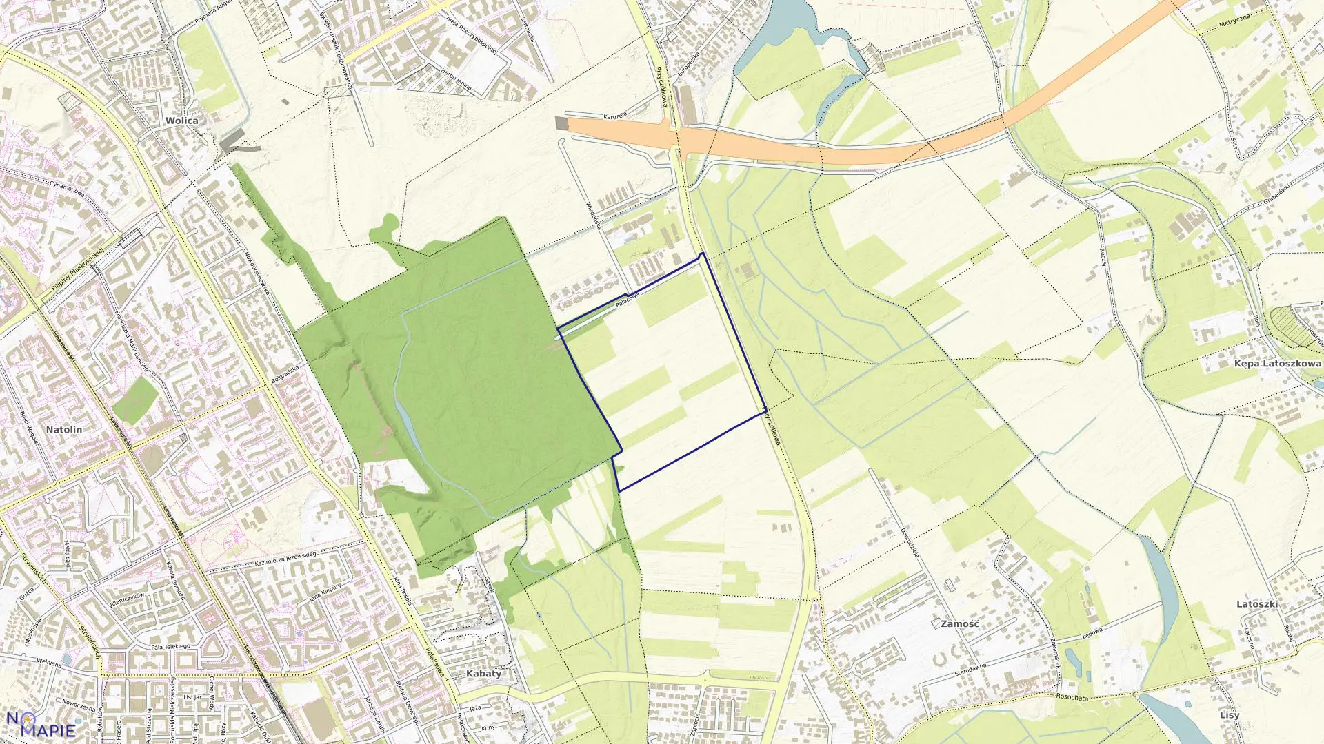 Mapa obrębu 1-06-40 w mieście Warszawa