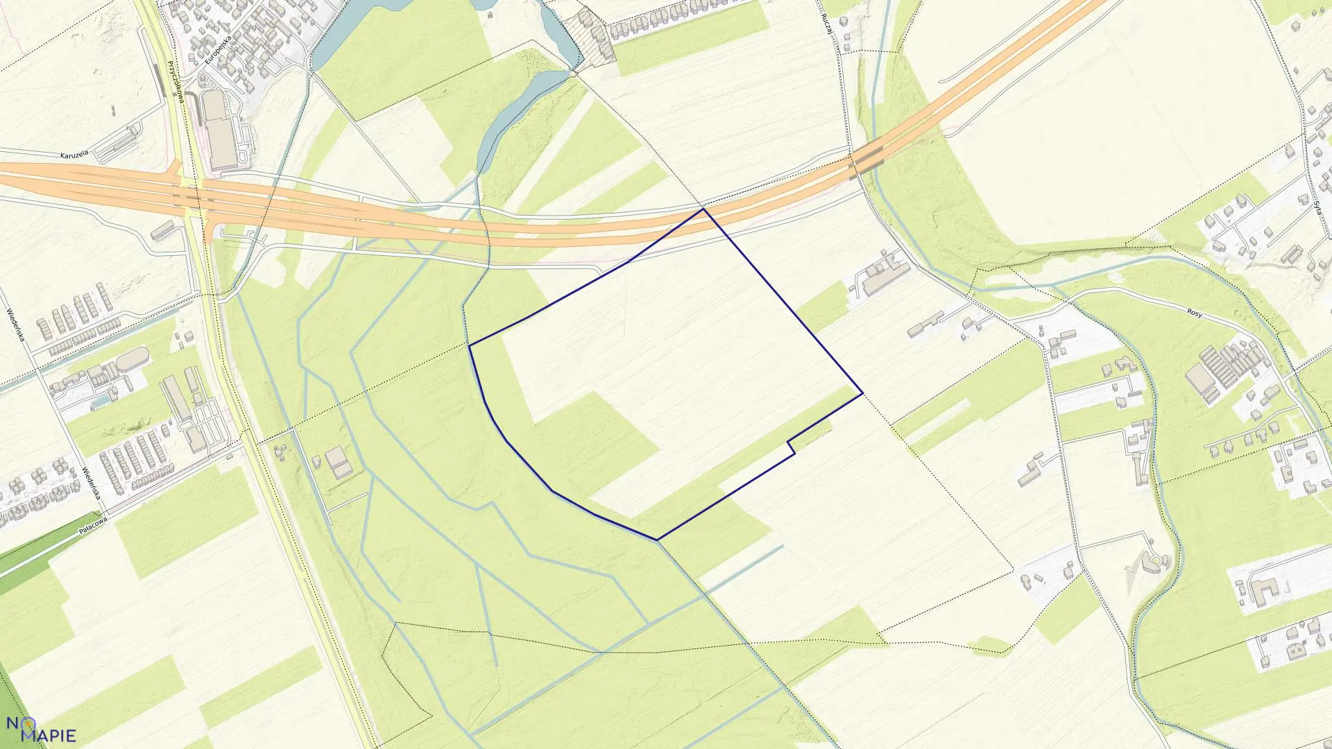 Mapa obrębu 1-06-42 w mieście Warszawa