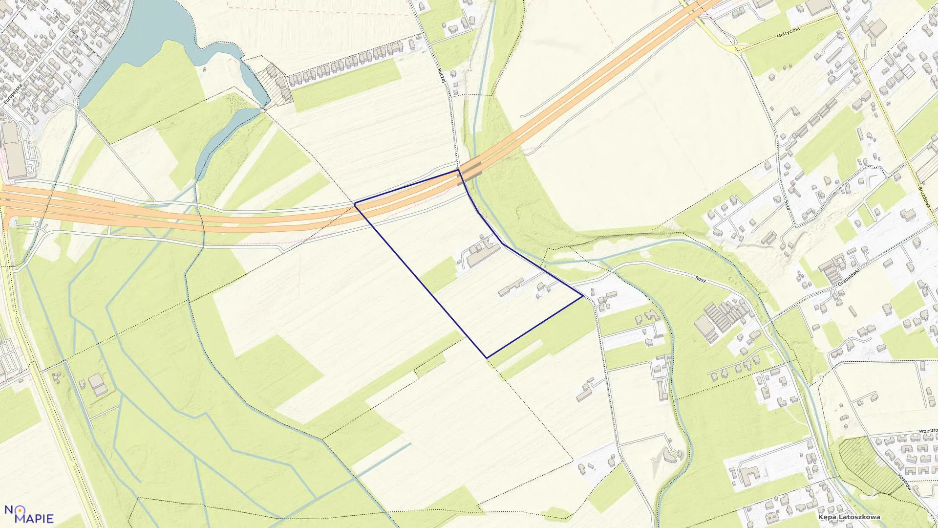 Mapa obrębu 1-06-44 w mieście Warszawa