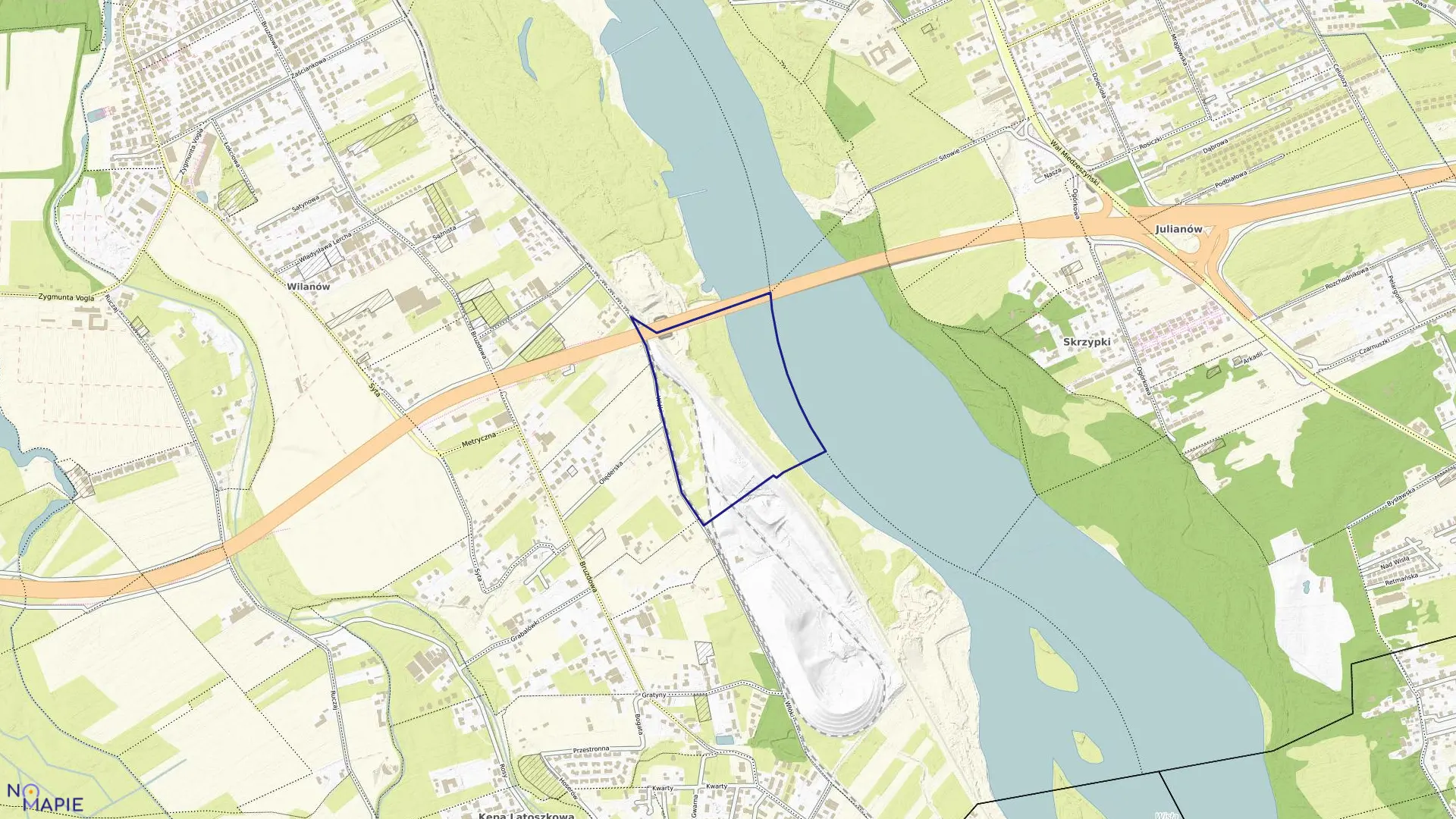 Mapa obrębu 1-06-53 w mieście Warszawa