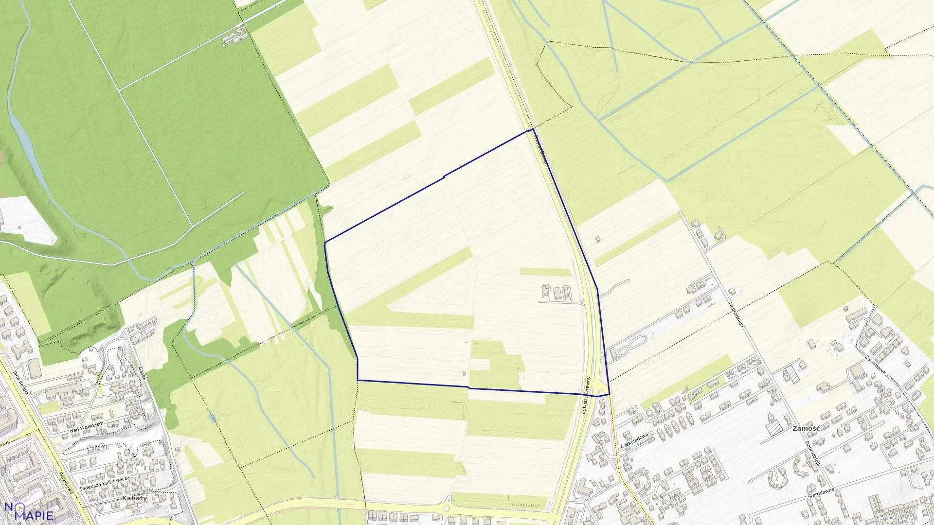 Mapa obrębu 1-06-56 w mieście Warszawa