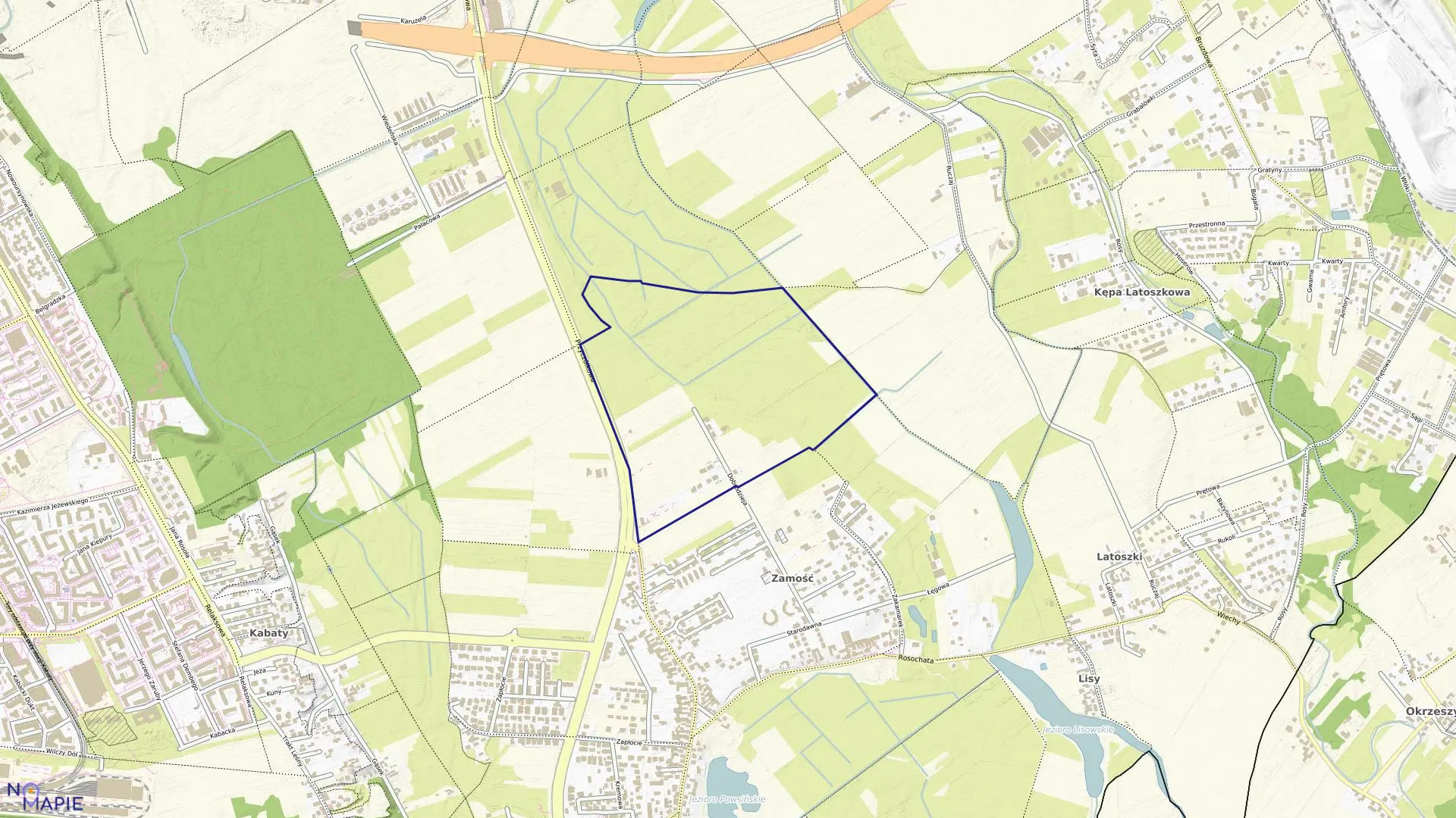 Mapa obrębu 1-06-57 w mieście Warszawa