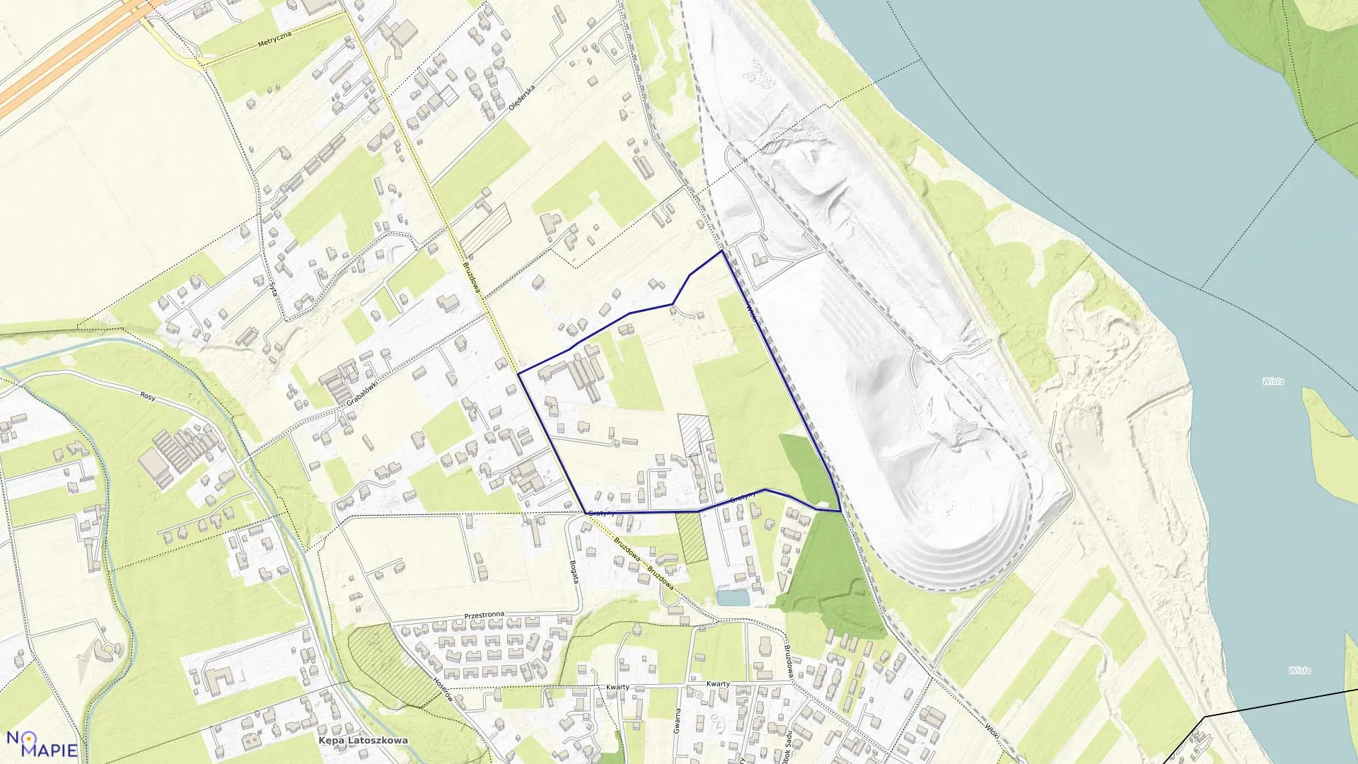 Mapa obrębu 1-06-61 w mieście Warszawa