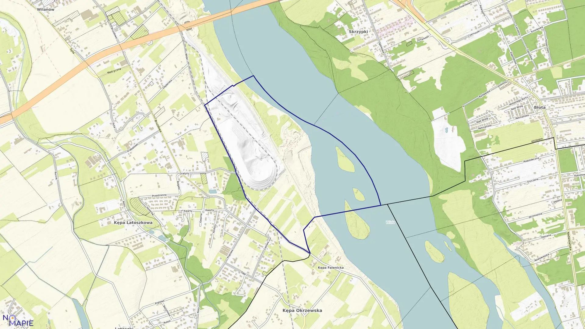 Mapa obrębu 1-06-65 w mieście Warszawa