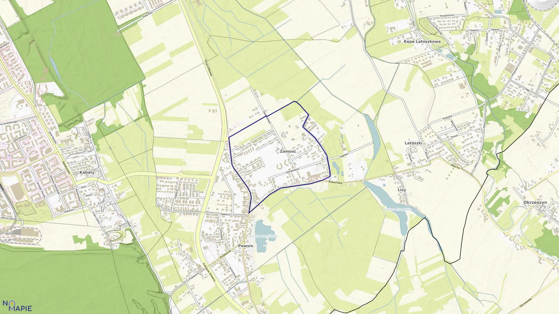 Mapa obrębu 1-06-68 w mieście Warszawa