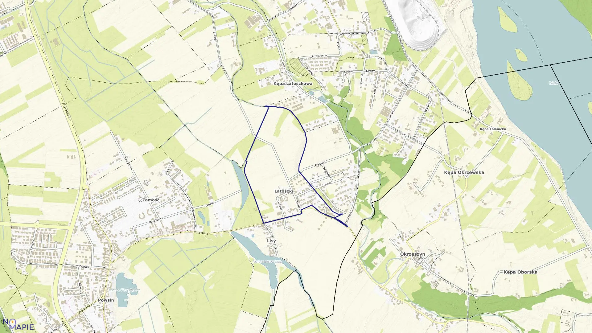 Mapa obrębu 1-06-70 w mieście Warszawa