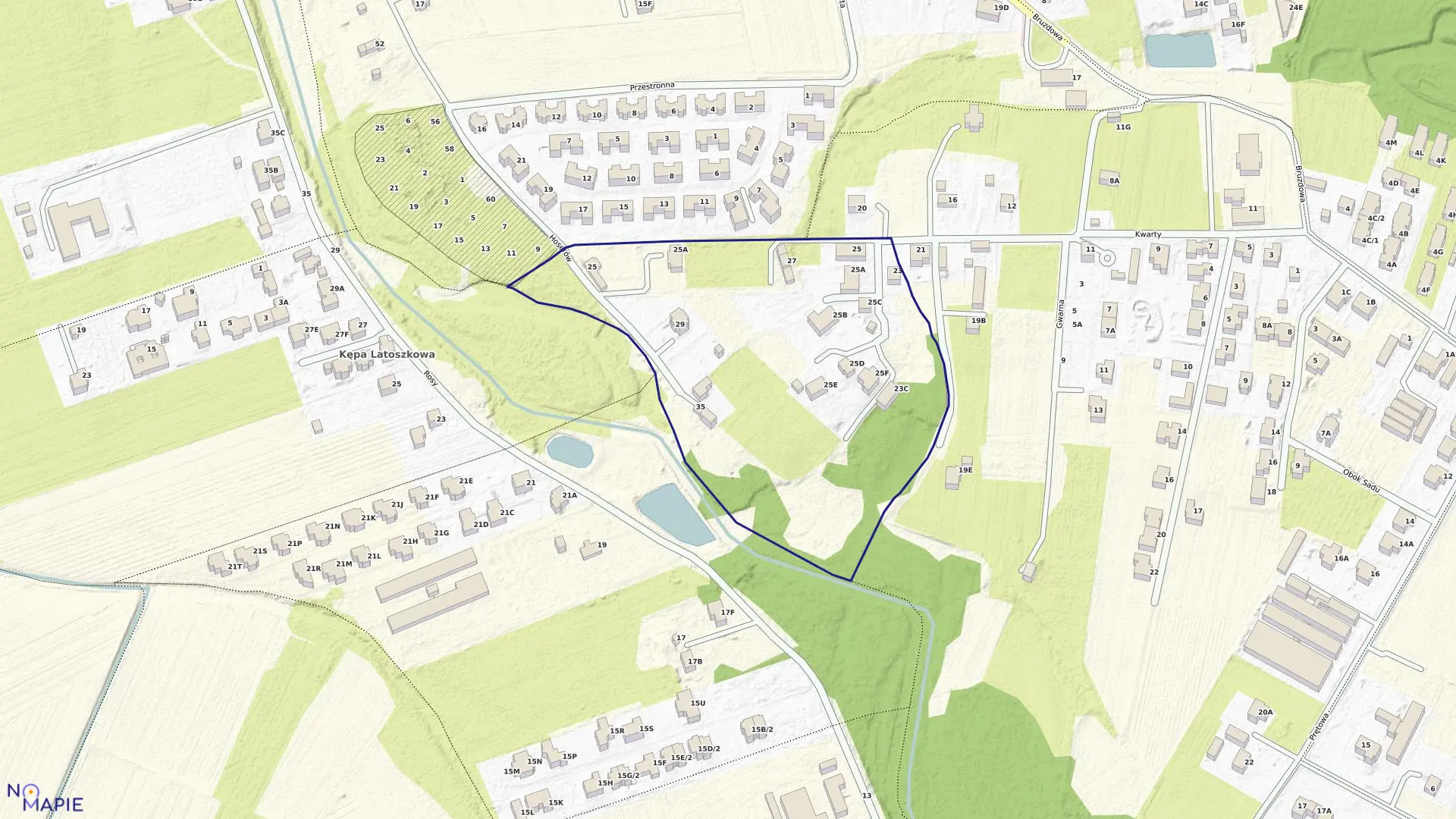 Mapa obrębu 1-06-72 w mieście Warszawa