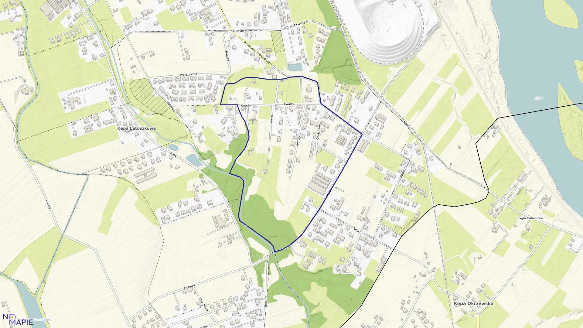 Mapa obrębu 1-06-73 w mieście Warszawa