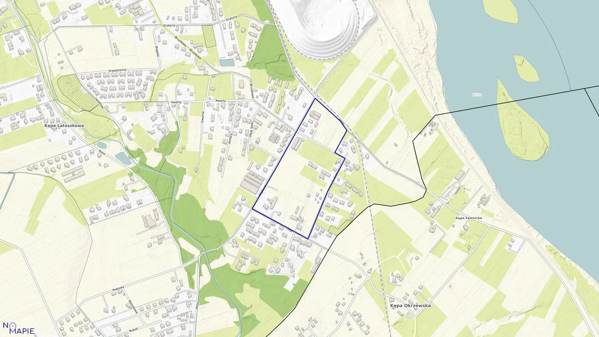 Mapa obrębu 1-06-74 w mieście Warszawa