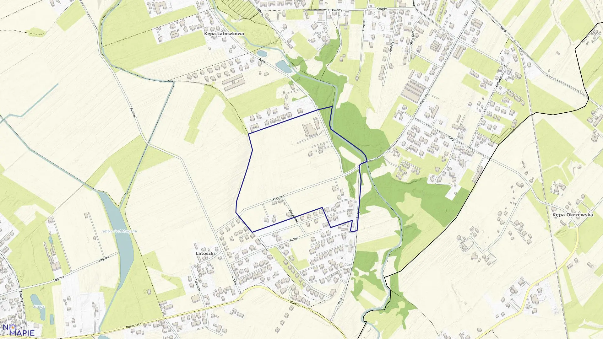 Mapa obrębu 1-06-75 w mieście Warszawa