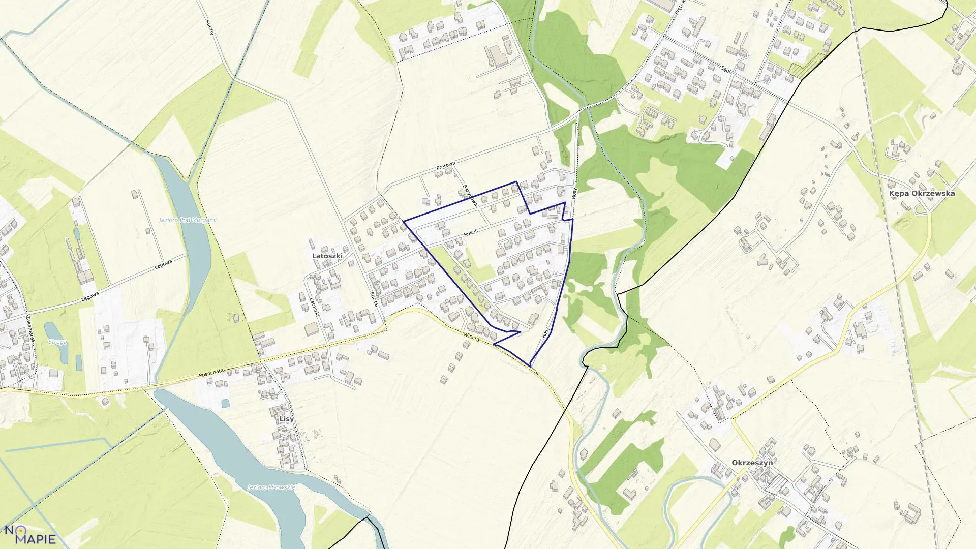 Mapa obrębu 1-06-76 w mieście Warszawa