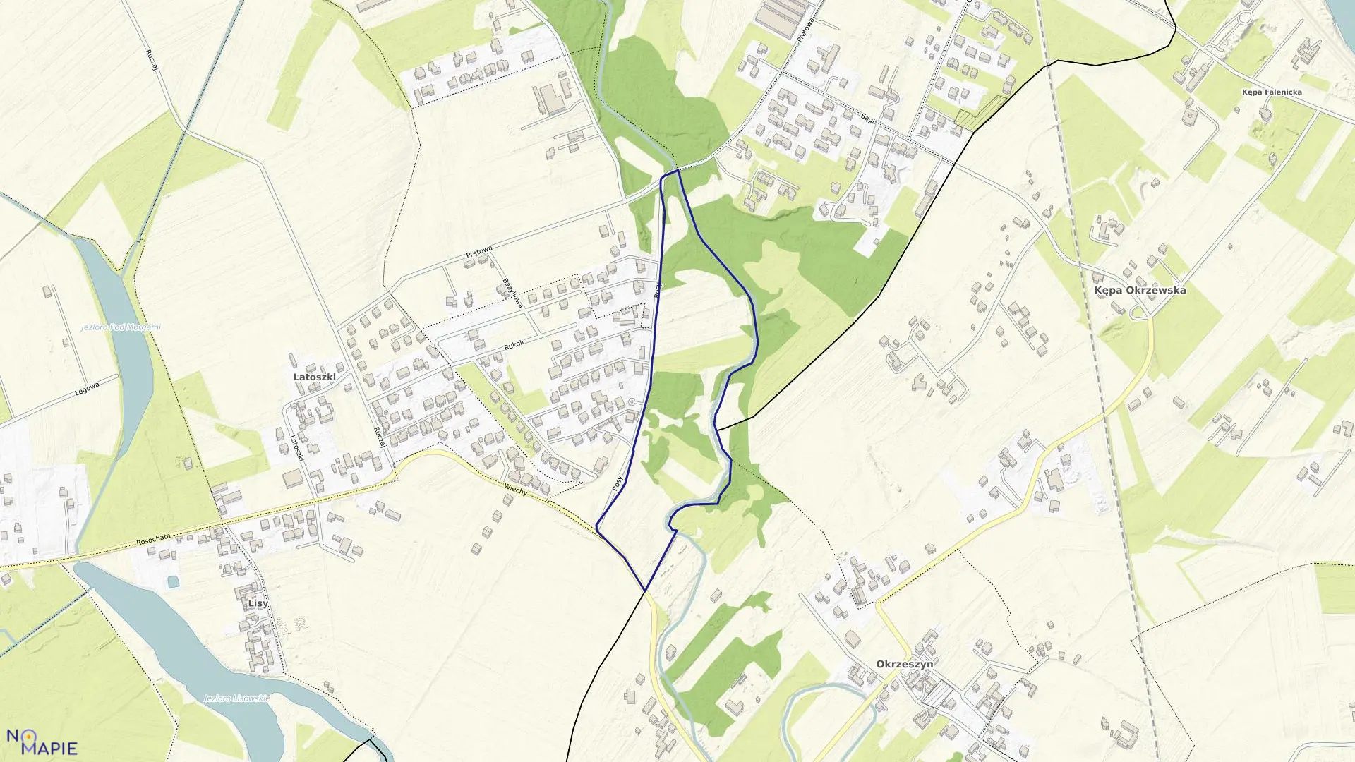 Mapa obrębu 1-06-77 w mieście Warszawa