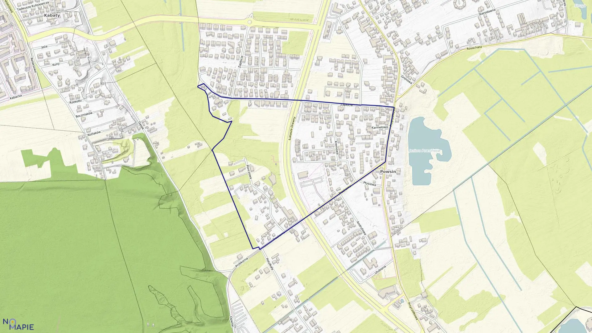 Mapa obrębu 1-06-80 w mieście Warszawa