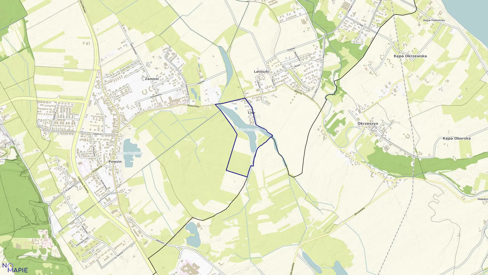 Mapa obrębu 1-06-82 w mieście Warszawa