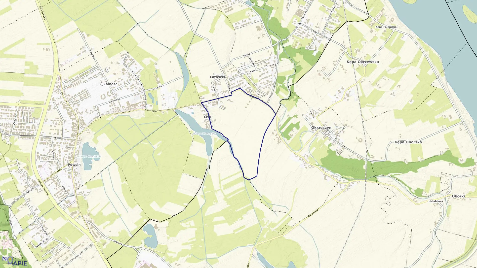 Mapa obrębu 1-06-83 w mieście Warszawa