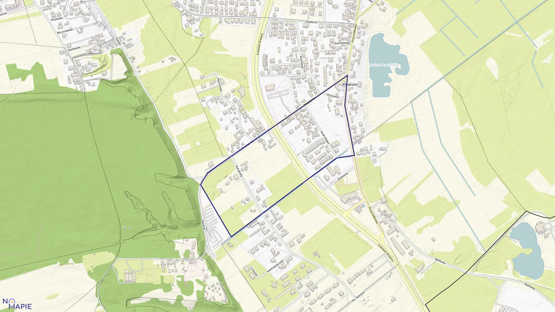 Mapa obrębu 1-06-84 w mieście Warszawa