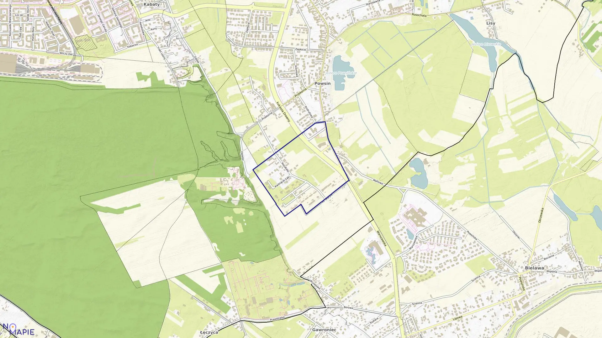 Mapa obrębu 1-06-85 w mieście Warszawa