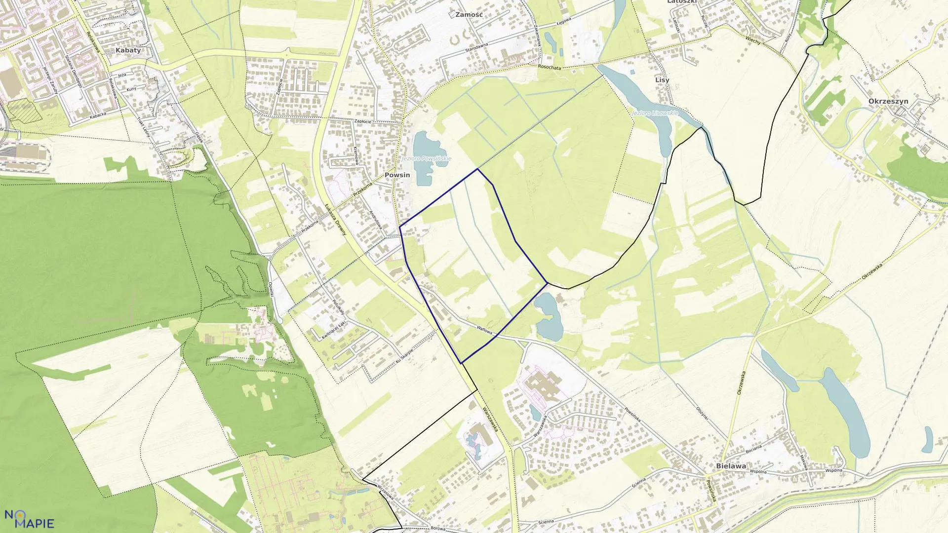 Mapa obrębu 1-06-86 w mieście Warszawa