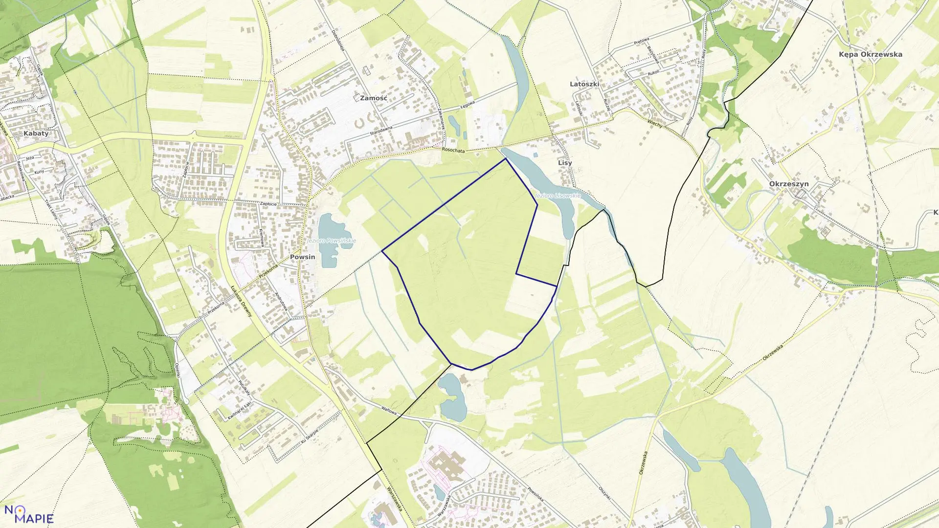 Mapa obrębu 1-06-87 w mieście Warszawa