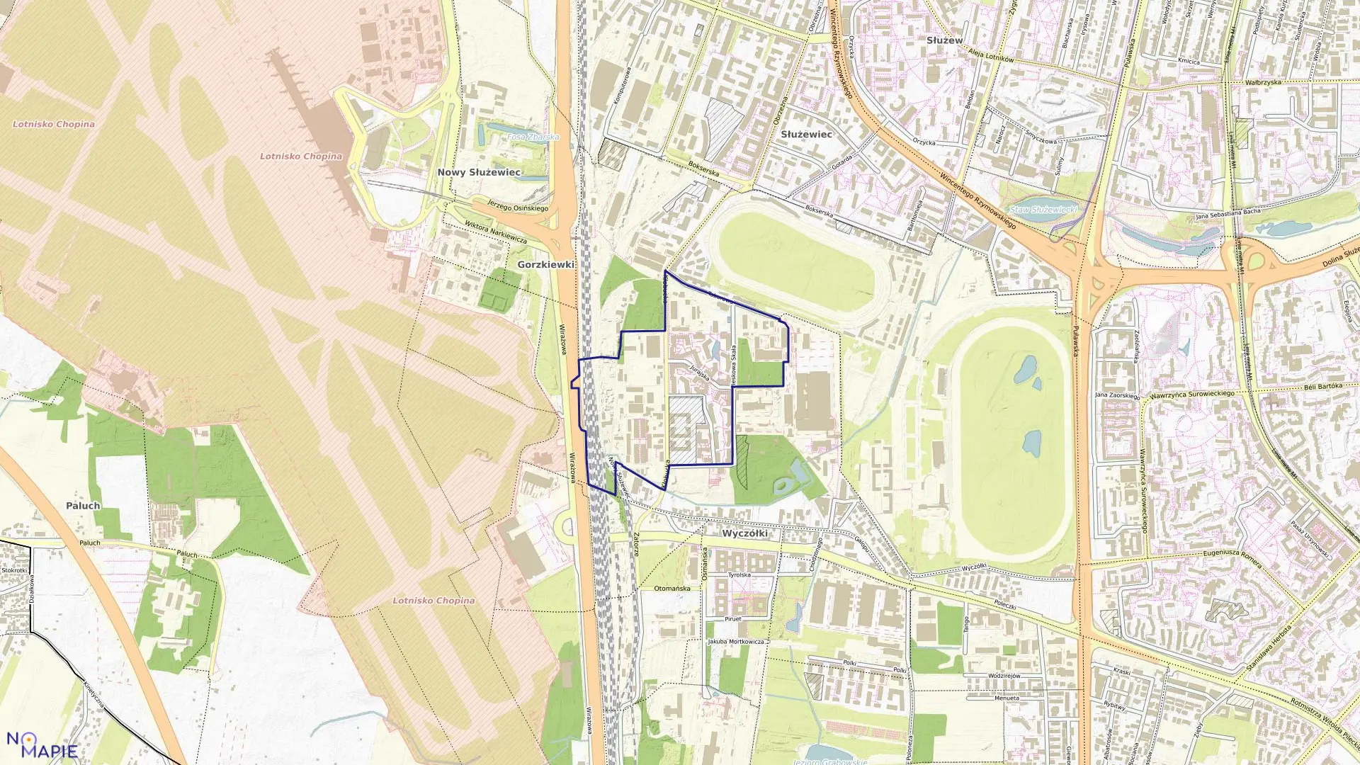 Mapa obrębu 1-08-17 w mieście Warszawa