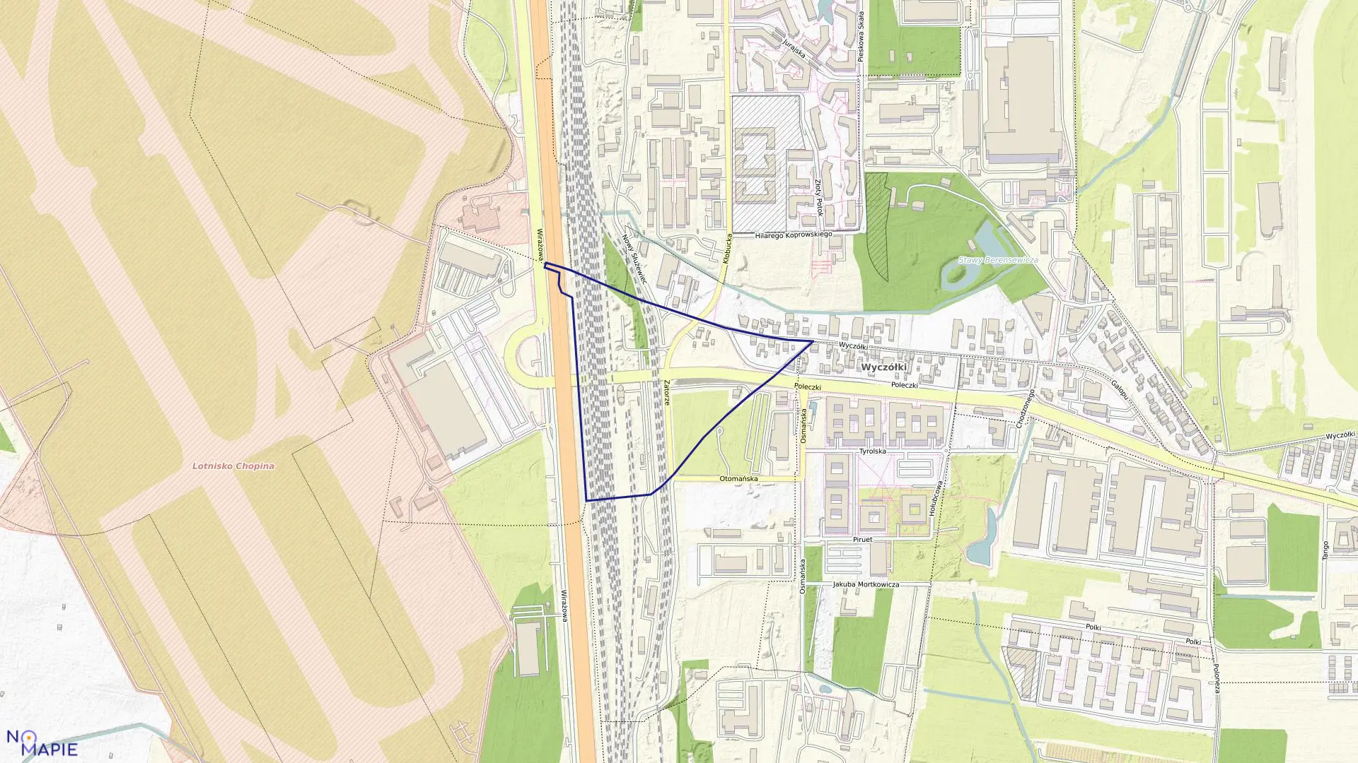 Mapa obrębu 1-08-19 w mieście Warszawa