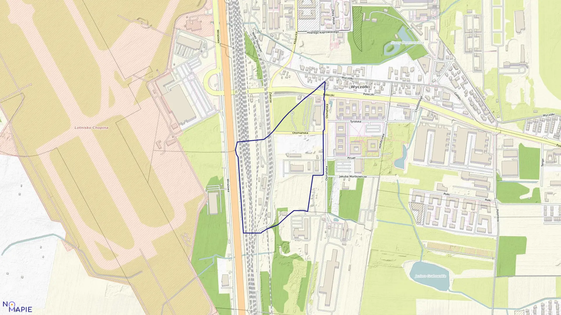 Mapa obrębu 1-08-20 w mieście Warszawa