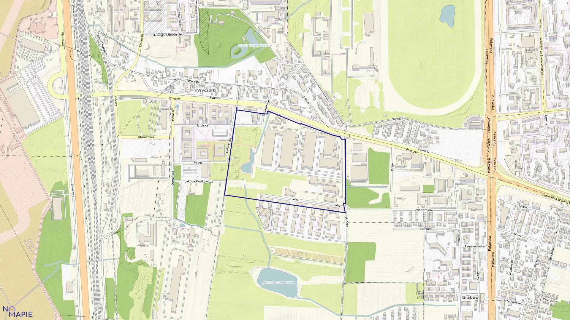 Mapa obrębu 1-08-23 w mieście Warszawa