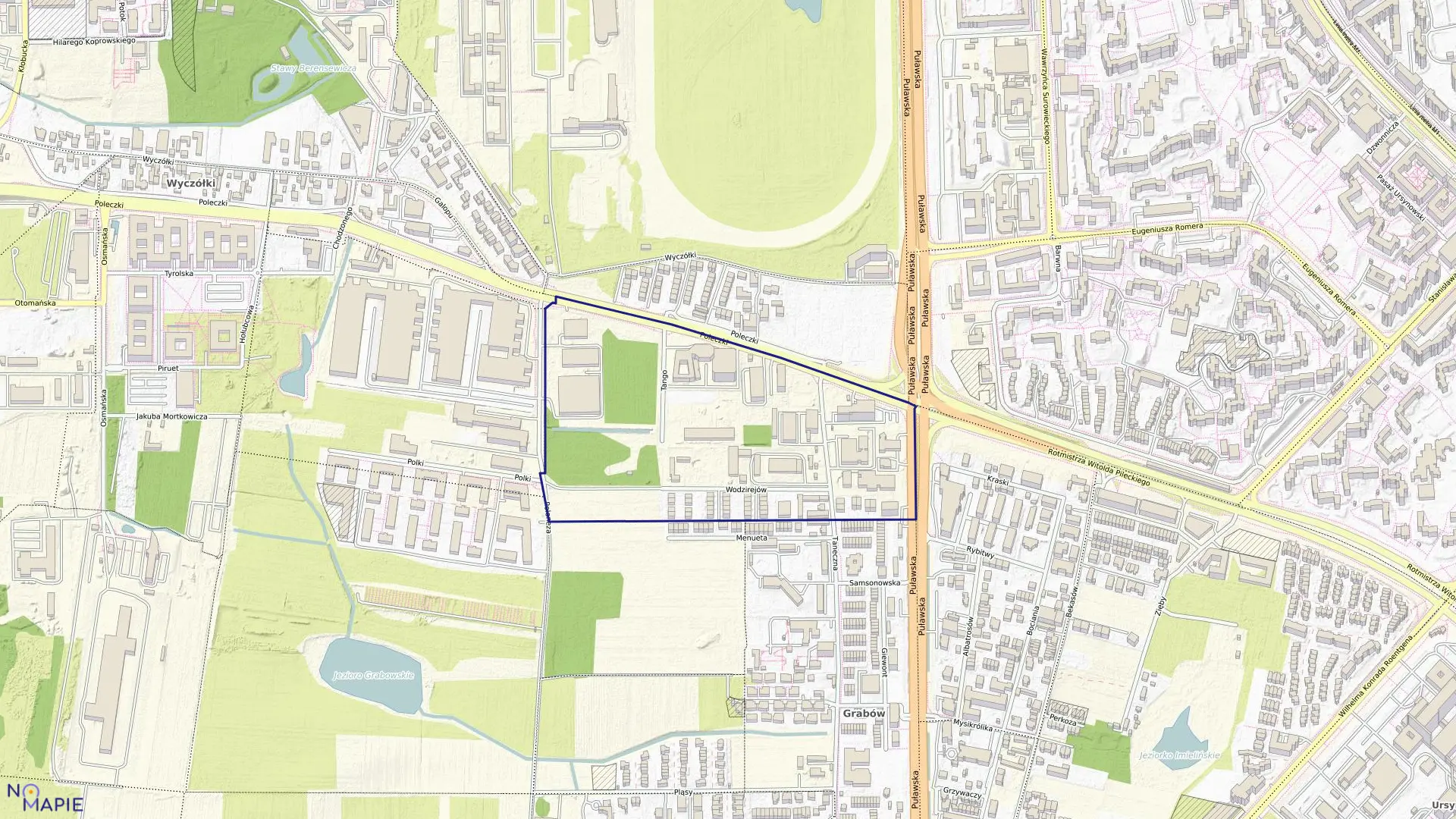 Mapa obrębu 1-08-24 w mieście Warszawa