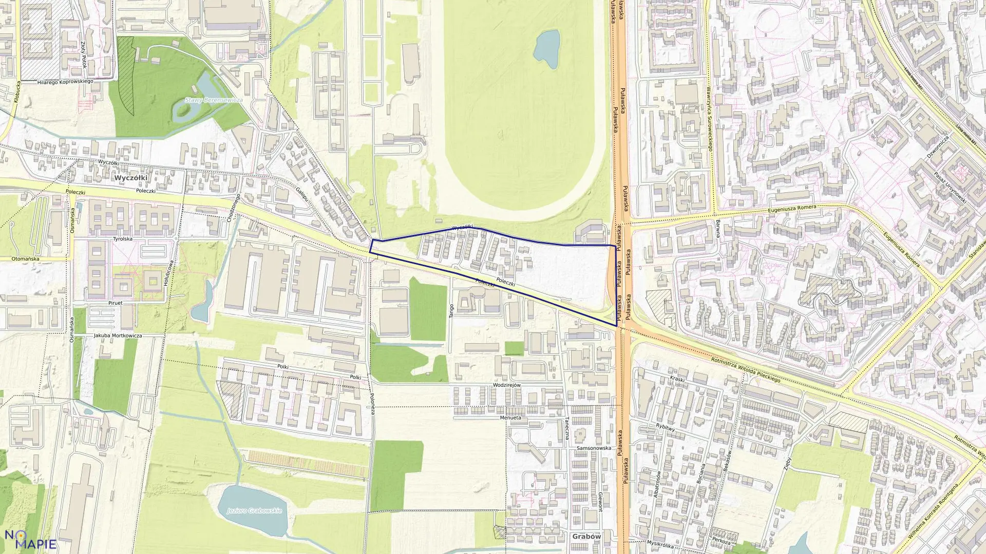 Mapa obrębu 1-08-25 w mieście Warszawa