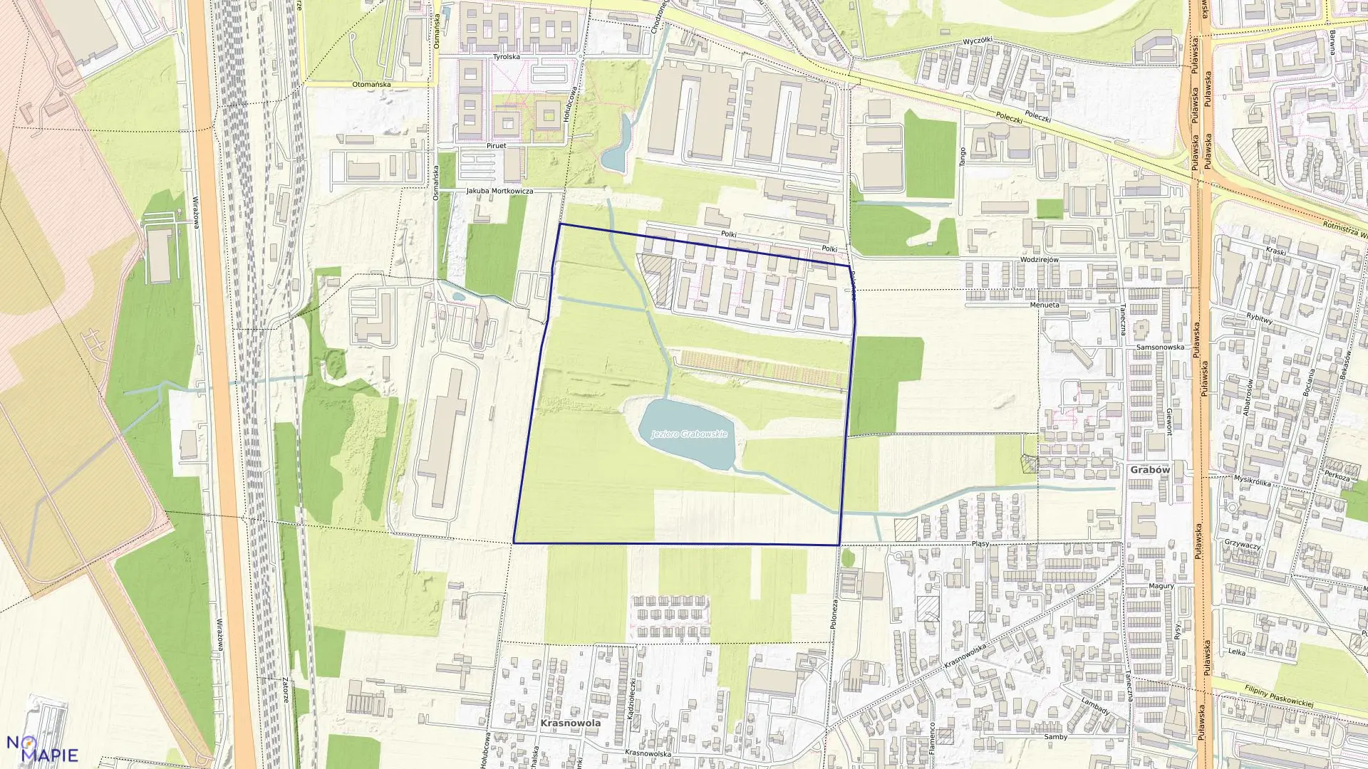 Mapa obrębu 1-08-28 w mieście Warszawa