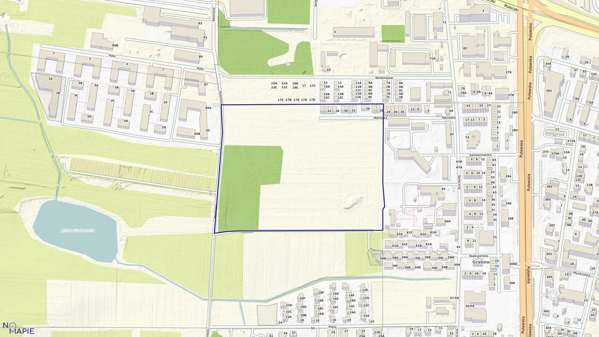 Mapa obrębu 1-08-29 w mieście Warszawa