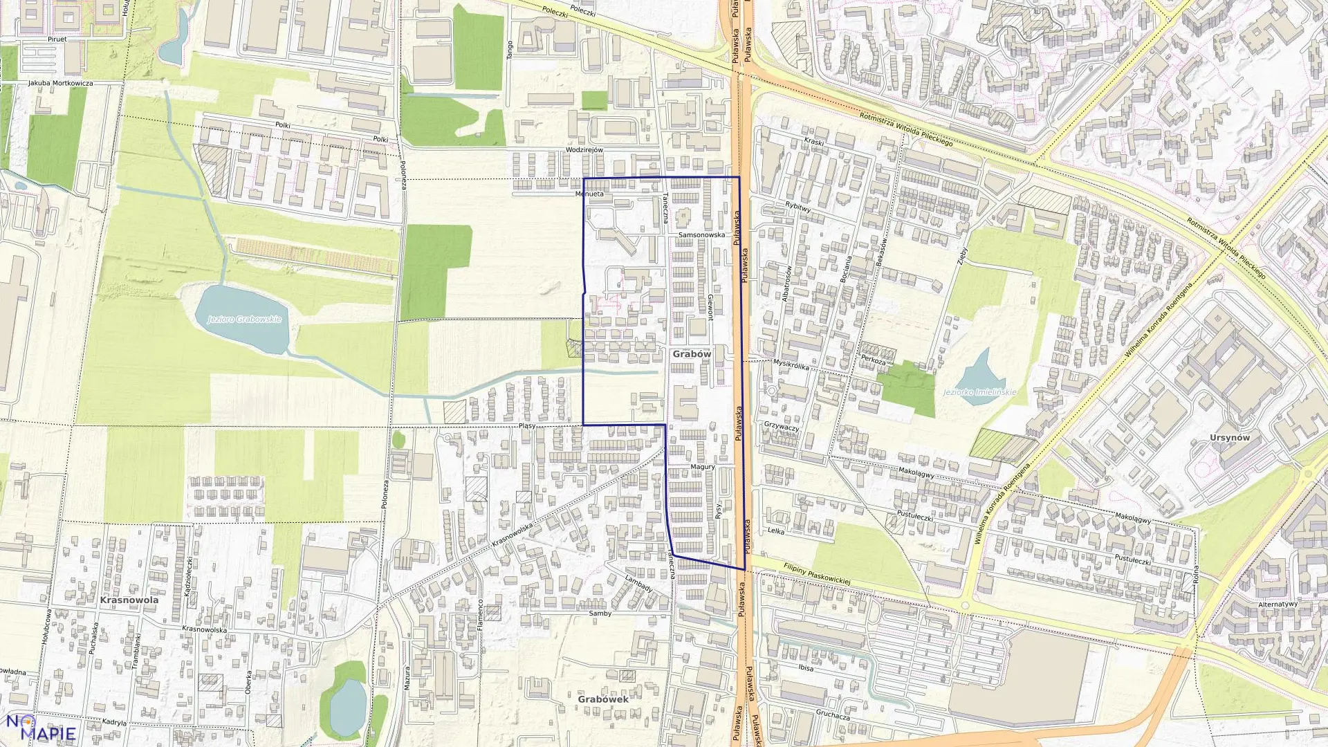 Mapa obrębu 1-08-31 w mieście Warszawa