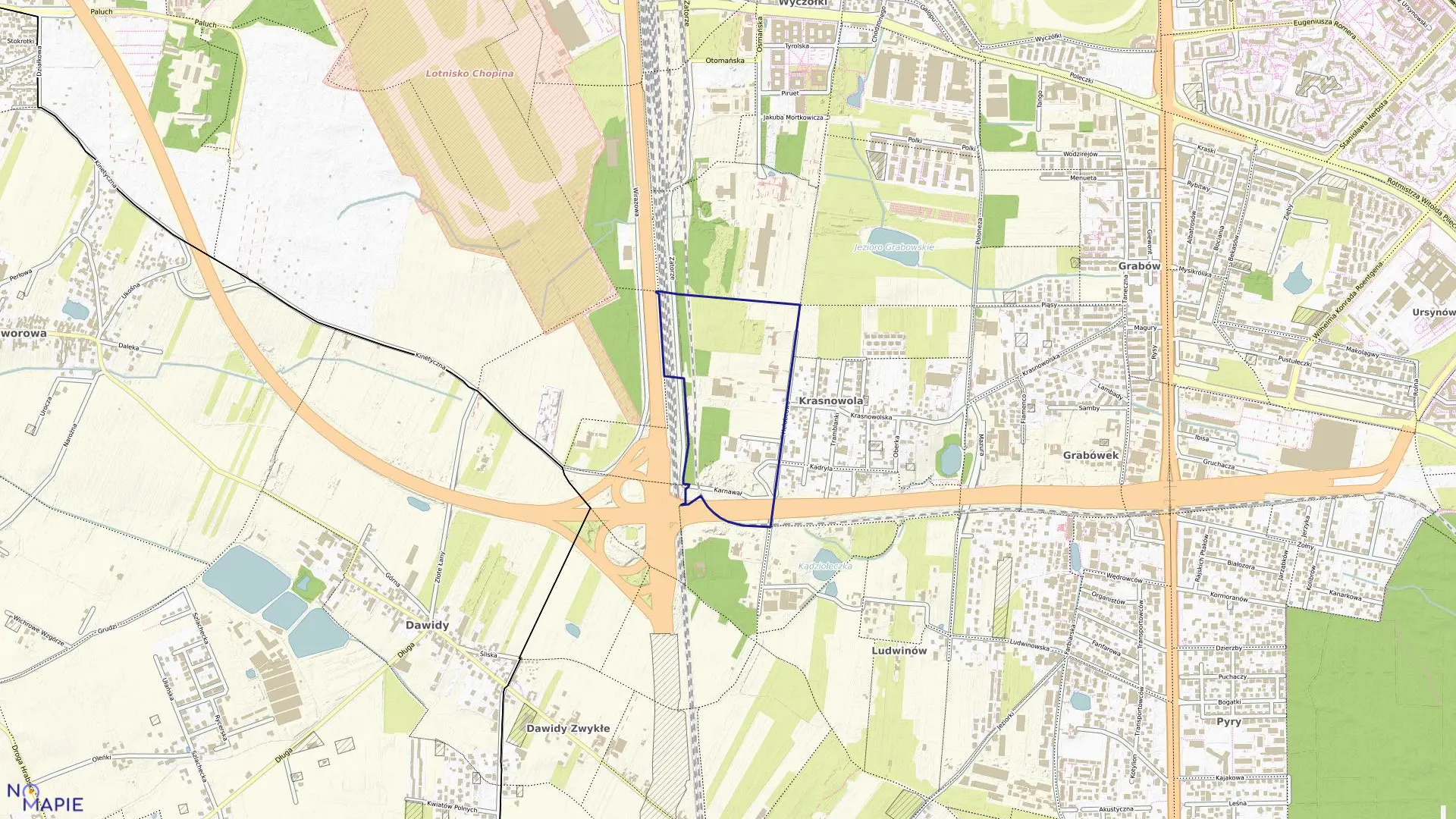 Mapa obrębu 1-08-32 w mieście Warszawa