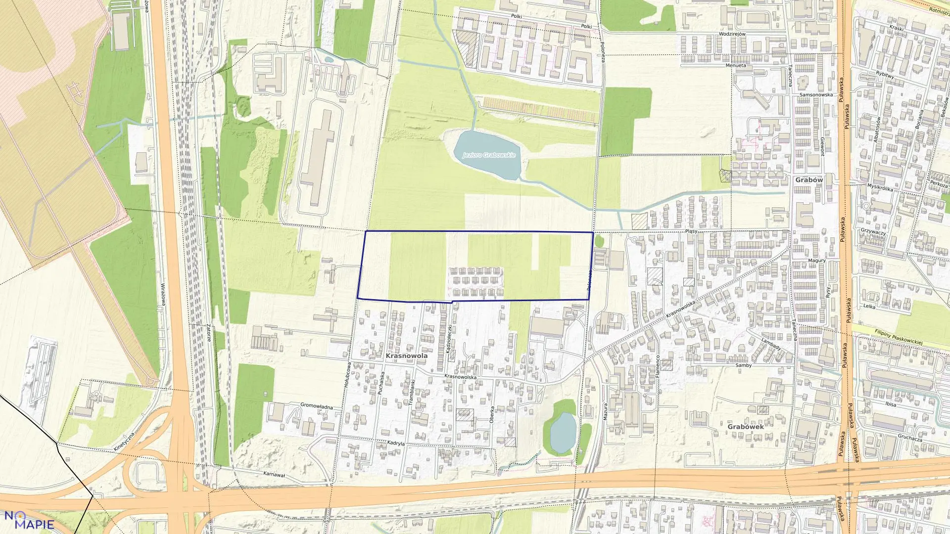 Mapa obrębu 1-08-33 w mieście Warszawa